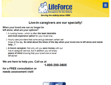 Tablet Screenshot of lifeforceeldercare.com